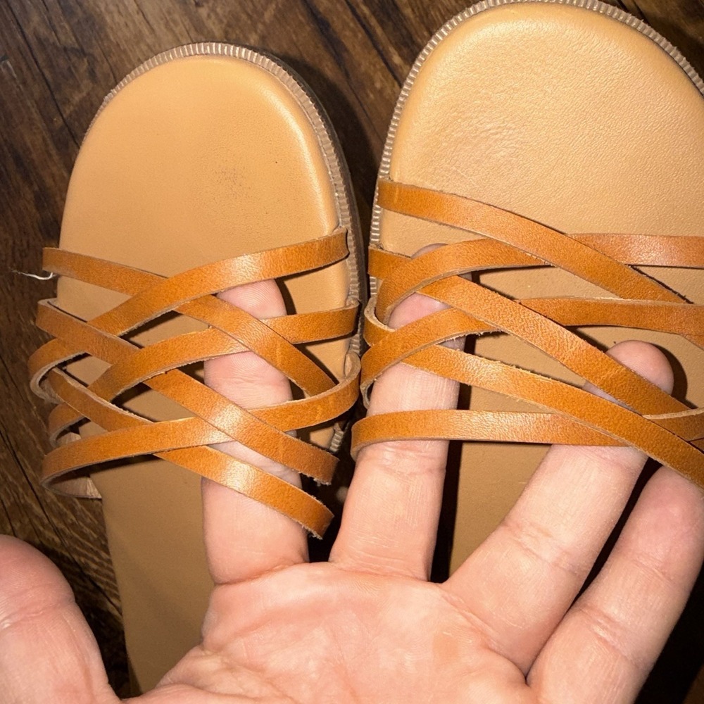Madewell Traci Crisscross Straps Brown Slip On Sandals Women Size 8 - Picture 6 of 6